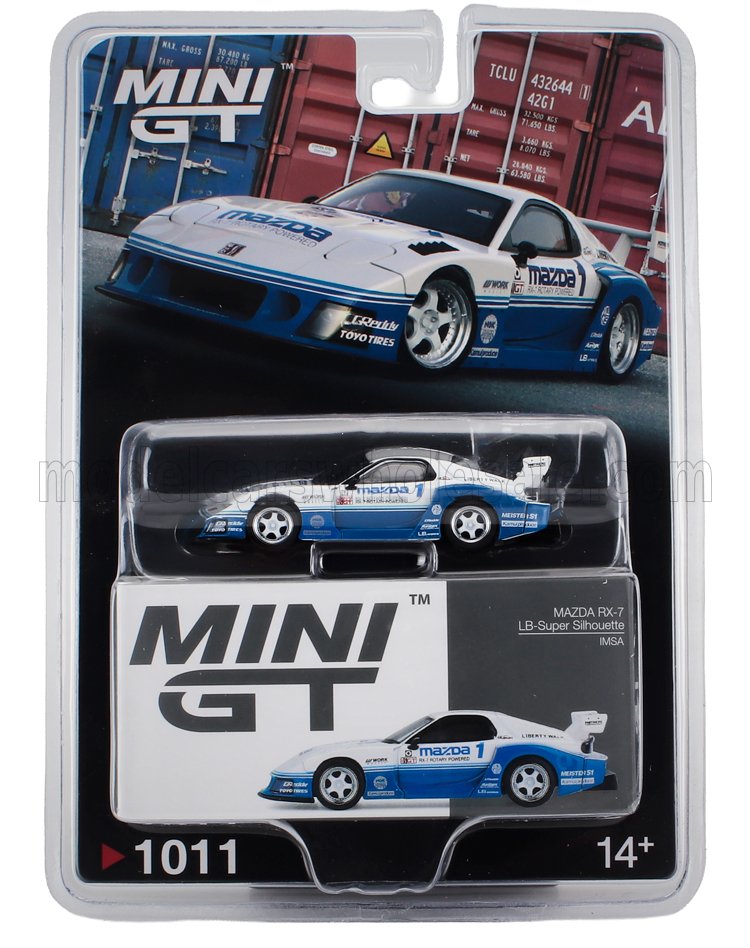 MINI-GT MAZDA  RX-7 (FD3S) N 1 LB SUPER SILHOUETTE IMSA 2024  WHITE BLUE 1/64