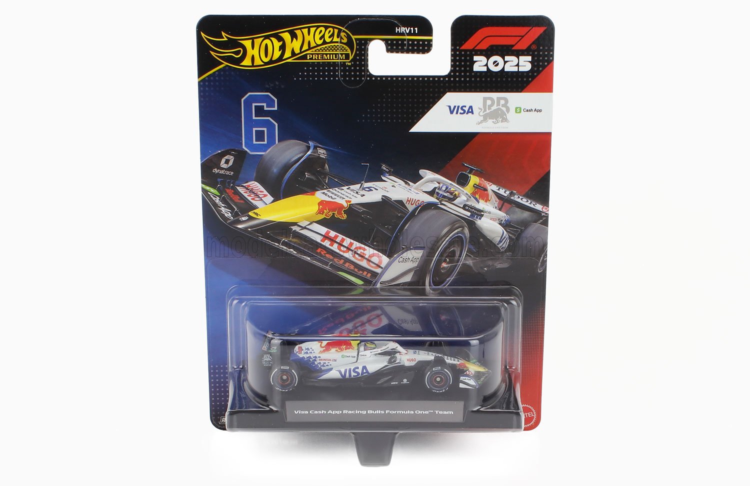 MATTEL HOT WHEELS RACING BULLS  F1 VCARB-02 TEAM VISA CASH APP N 6 SEASON 2025 ISACK HADJAR  WHITE BLACK 1/64
