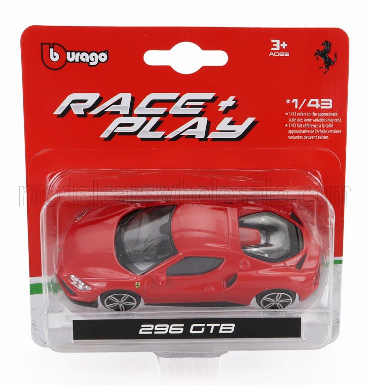 BURAGO FERRARI  296 GTB HYBRID 830HP V6 2021  RED 1/43