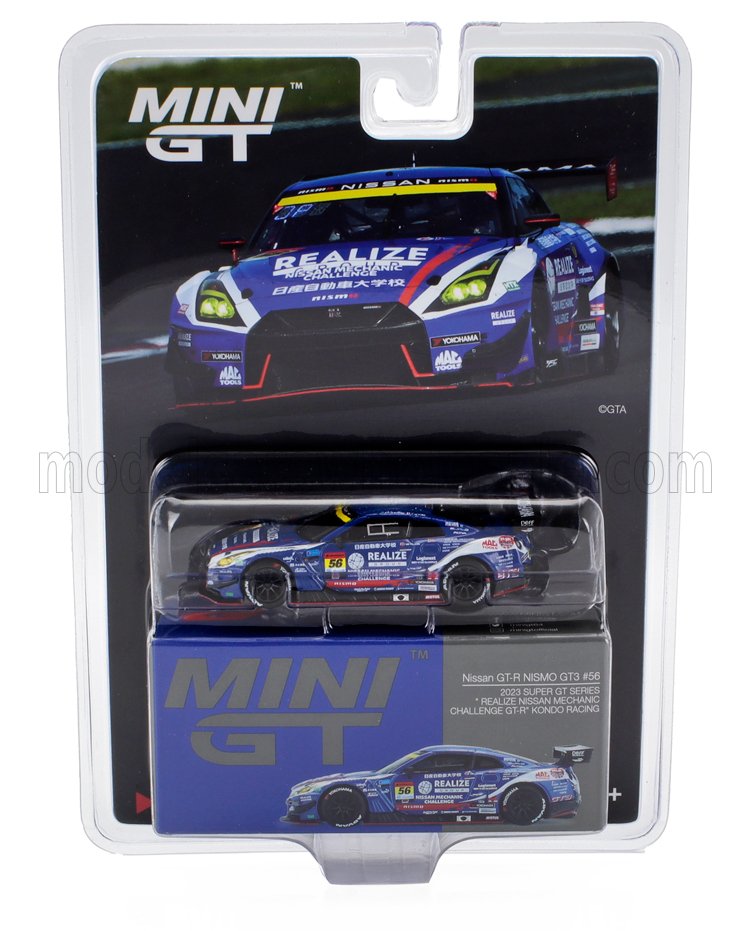 MINI-GT NISSAN  GT-R TEAM KONDO RACING N 56 GT300 CLASS SUPER GT 2023 JOAU PAULO DE OLIVEIRA - TAPPEI NATORI  BLUE WHITE 1/64